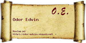 Odor Edvin névjegykártya